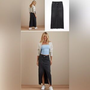 Size 00 American Eagle Black Denim Skirt